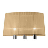 Elegant Tiffany Crystal Floor Lamp: Polished Chrome with Soft Bronze Shade and Clear Accents