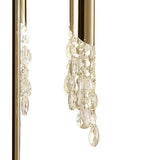 Elegant Tiffany Floor Lamp with French Gold Finish and Clear Crystal Accents