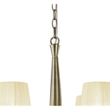 Elegant Tiffany 2-Tier Chandelier with Cream Shades & Crystal Accents in Antique Brass
