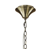 Luxurious Tiffany Pendant: Antique Brass with White Shades & Sparkling Crystal Elegance