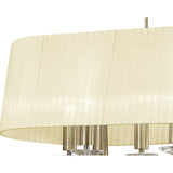 Luxurious Tiffany Pendant Chandelier: 6+6 Light, Antique Brass & Cream Shade with Clear Crystals
