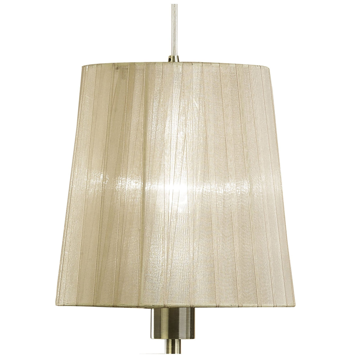 Tiffany Pendant 3+3 Light Chandelier in Antique Brass with Soft Bronze Shades and Clear Crystal Details