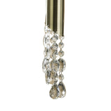 Tiffany Pendant 3+3 Light Chandelier in Antique Brass with Soft Bronze Shades and Clear Crystal Details
