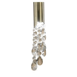 Tiffany Pendant Light: Antique Brass with Cream Shade & Clear Crystal Elegance