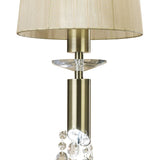 Tiffany Dual Light Pendant in Antique Brass with Soft Bronze Shade & Clear Crystal Accents