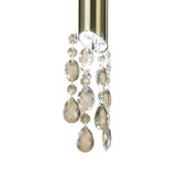 Tiffany Dual Light Pendant in Antique Brass with Soft Bronze Shade & Clear Crystal Accents