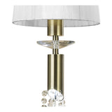 Antique Brass Tiffany Pendant Light with White Shade & Clear Crystal Design