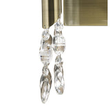 Tiffany Antique Brass Crystal Wall Lamp with Dual Light and Soft Bronze Shade