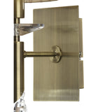 Elegance in Illumination: Tiffany Antique Brass Crystal Wall Lamp with Soft Bronze Shade