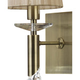 Elegance in Illumination: Tiffany Antique Brass Crystal Wall Lamp with Soft Bronze Shade