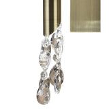 Elegance in Illumination: Tiffany Antique Brass Crystal Wall Lamp with Soft Bronze Shade