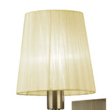 Tiffany Antique Brass Wall Sconce with Cream Shade & Clear Crystal Detailing
