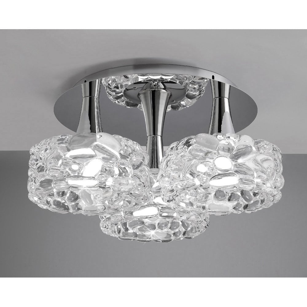 O2 Ceiling Light Trio in Polished Chrome - Large E27 Design