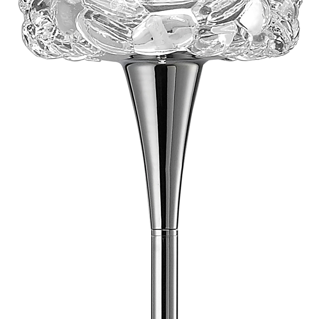 Luminous O2 Floor Lamp in Polished Chrome with Clear Glass Shade