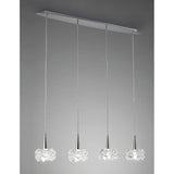 Artic Crystal Cascade Pendant Light, Polished Chrome