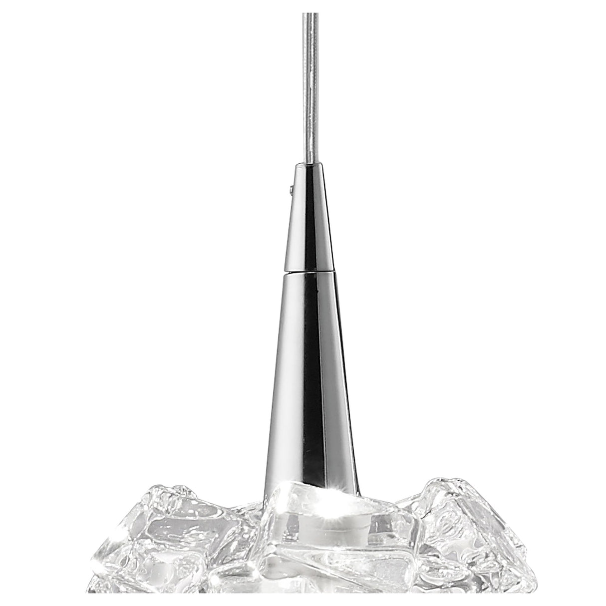 Artic Crystal Cascade Pendant Light, Polished Chrome