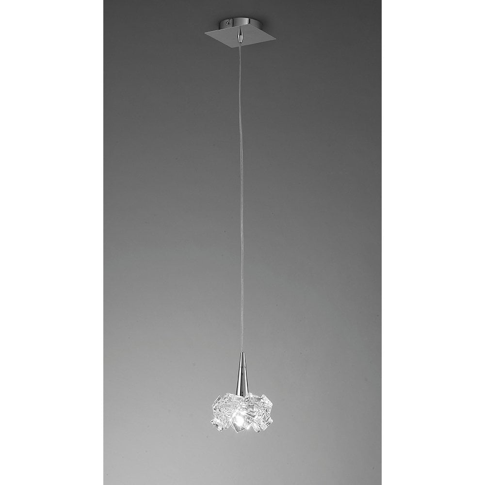 Arctic Crystal Pendant Light - Small, Polished Chrome