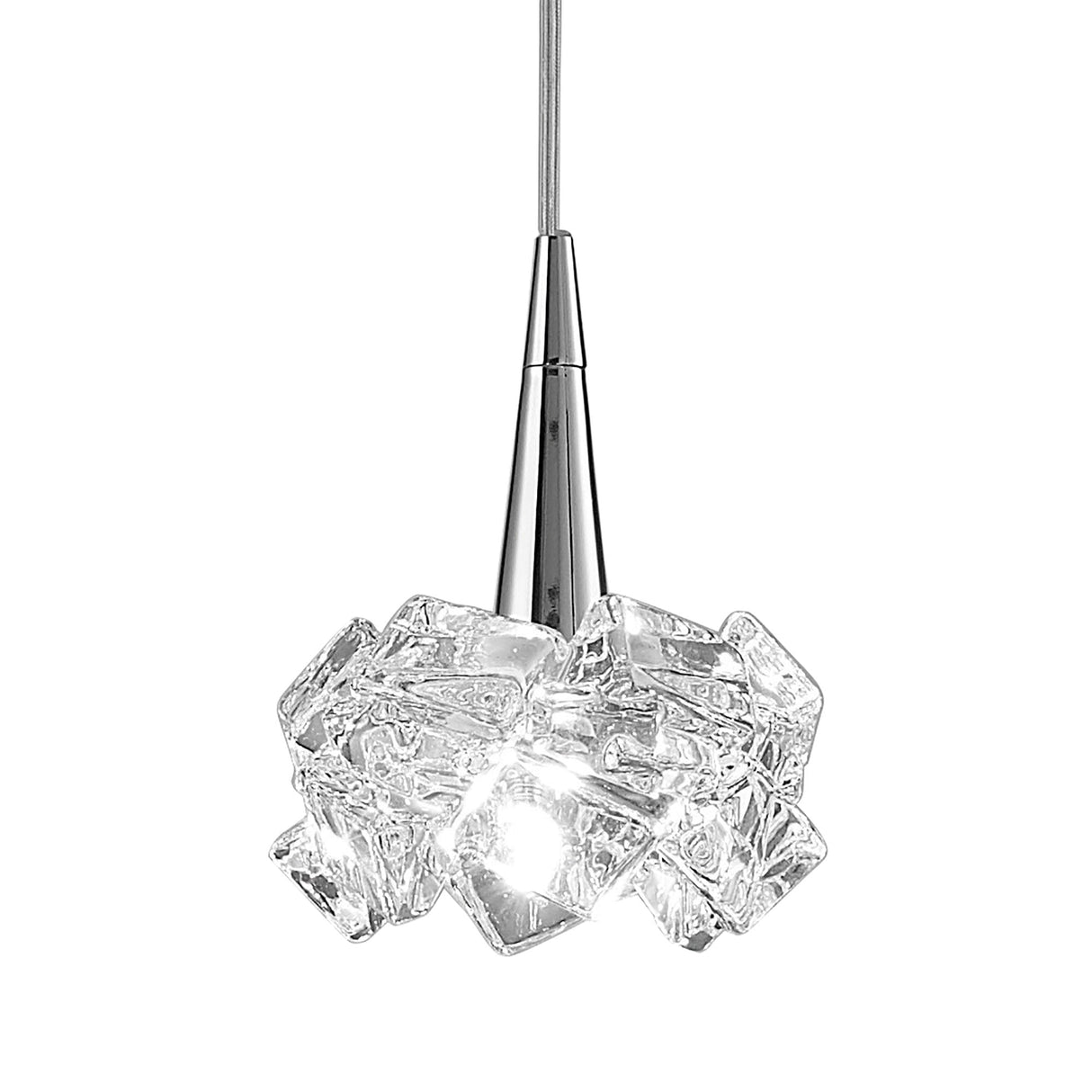 Arctic Crystal Pendant Light - Small, Polished Chrome