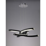 Knot Pendant 36W LED, 3000K Warm Light, Artistic Gloss Black with White Acrylic Accents and Chrome Finish, 3-Year Warranty