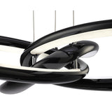 Knot Pendant 36W LED, 3000K Warm Light, Artistic Gloss Black with White Acrylic Accents and Chrome Finish, 3-Year Warranty
