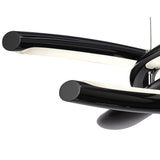 Knot Pendant 36W LED, 3000K Warm Light, Artistic Gloss Black with White Acrylic Accents and Chrome Finish, 3-Year Warranty