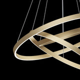 Contemporary Brass Halo LED Pendant Light