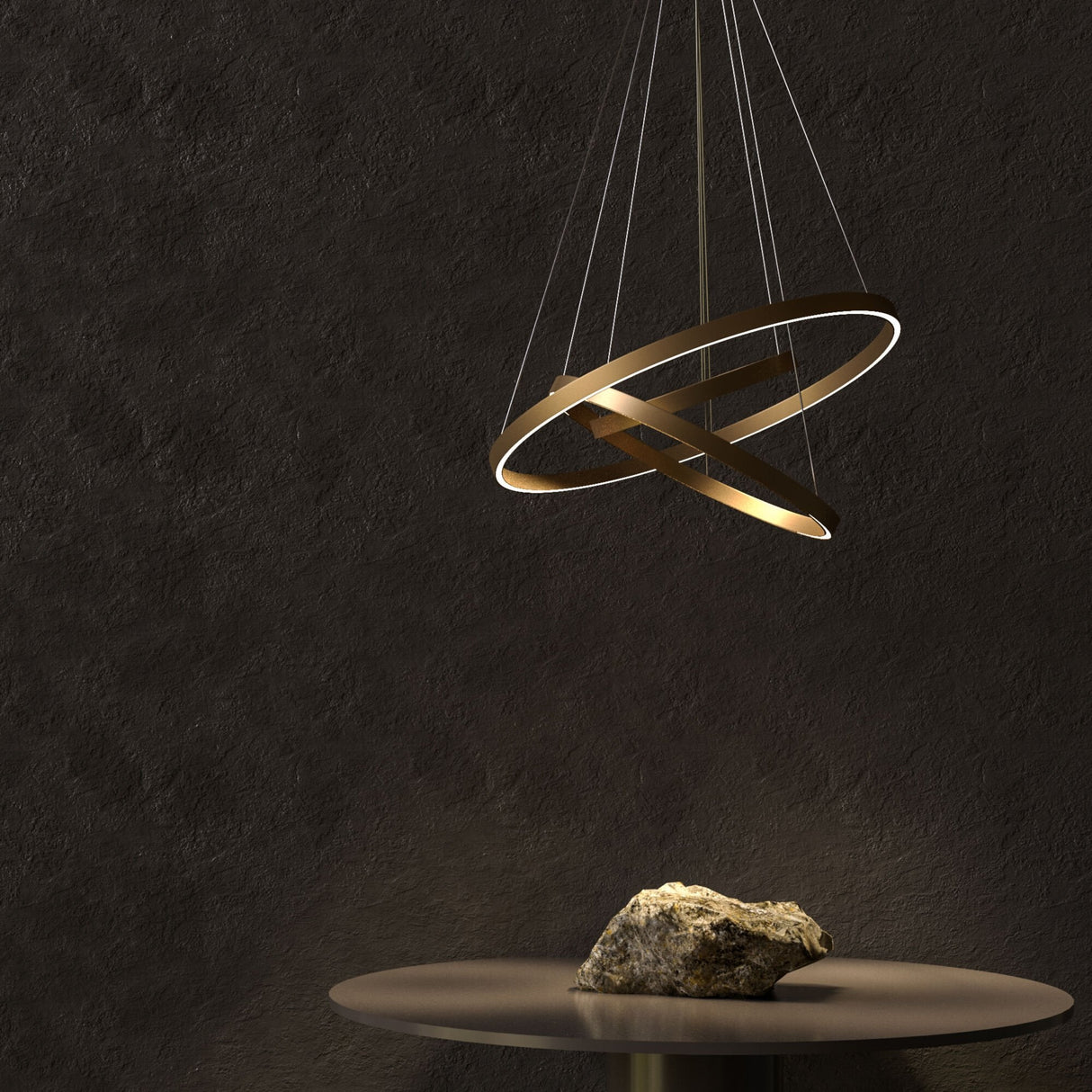 Contemporary Brass Halo LED Pendant Light