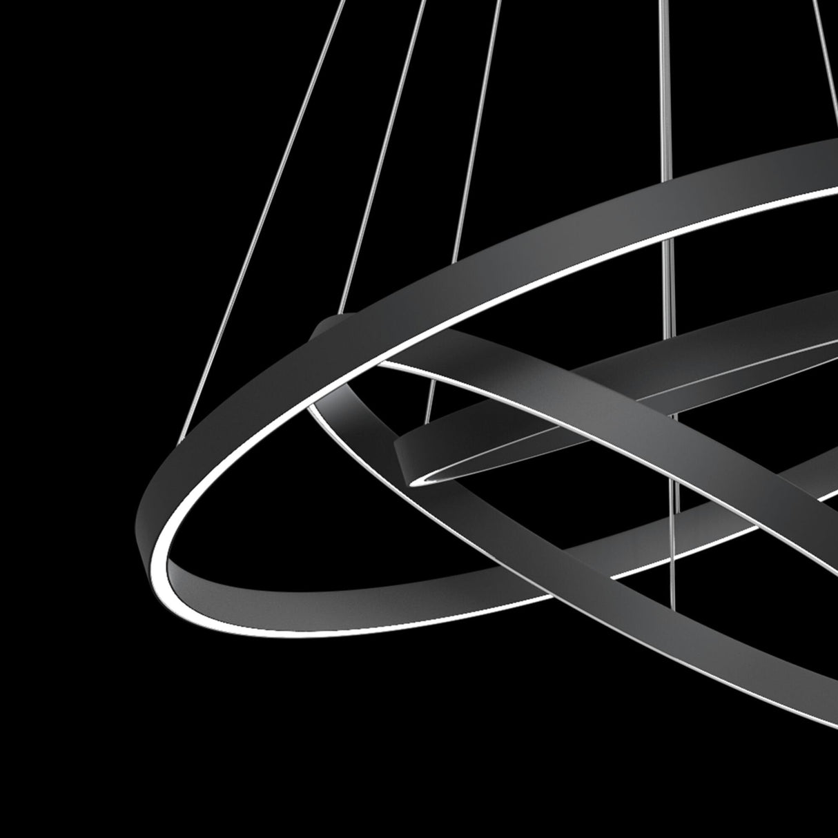 Sleek Black Rim LED Pendant Light