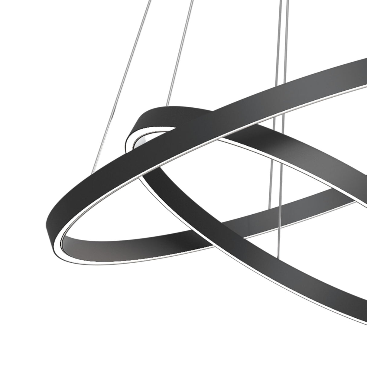 Sleek Black Rim Pendant Light