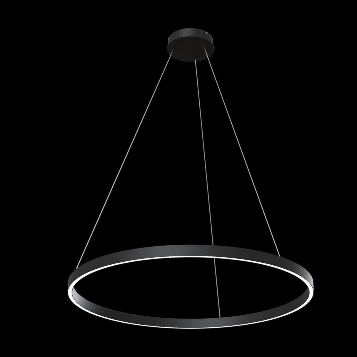 Sleek Black Rim LED Pendant Light