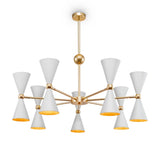 Contemporary Elegance: White and Gold Pendant Light Fixture