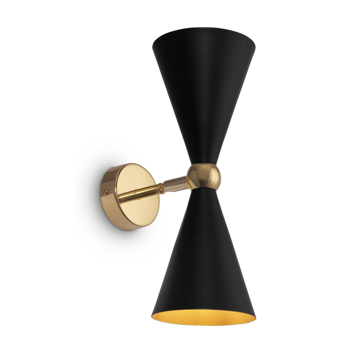 Contemporary Elegance: Black and Gold Wall Sconce Model 108