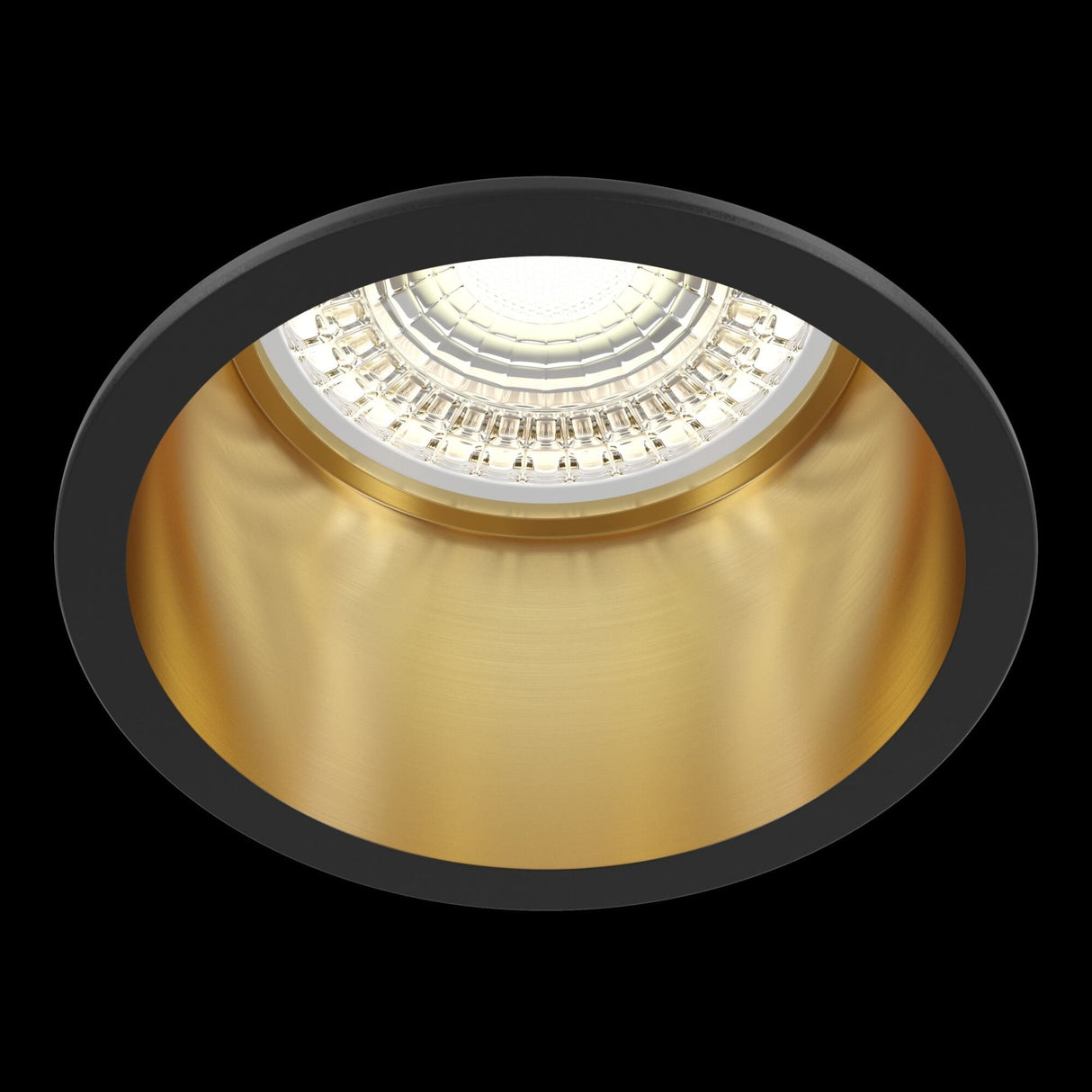 Elegant Reif Black and Gold Downlight with GU10 Bulb Compatibility