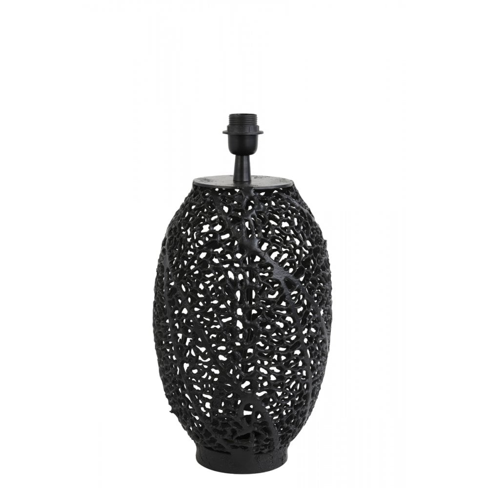Sinula Matte Black Round Metal Lamp Base 26x44cm