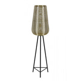 Elegant Gold and Black Round Floor Lamp 37x147cm