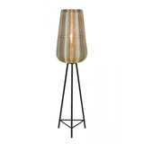 Elegant Gold and Black Round Floor Lamp 37x147cm