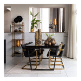 Elegant Gold and Black Round Floor Lamp 37x147cm