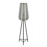 Elegant Nickel Round Floor Lamp - 37x147cm