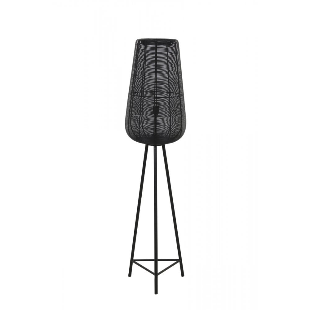 Sleek Black Metal Floor Lamp - 37x147cm