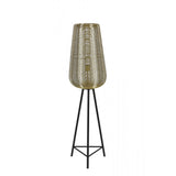 Elegant Gold and Matt Black Round Metal Floor Lamp 37x135cm