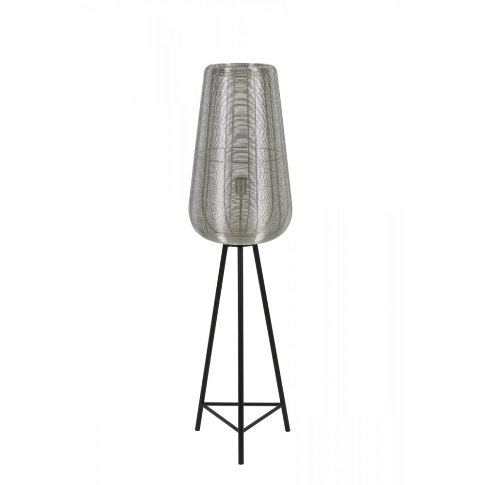 Elegant Nickel Round Floor Lamp - 37 x 135 cm