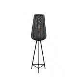 Sleek Black Metal Floor Lamp - 135cm Height, Round Design