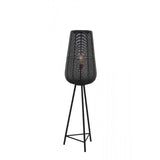Sleek Black Metal Floor Lamp - 135cm Height, Round Design