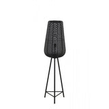 Sleek Black Metal Floor Lamp - 135cm Height, Round Design