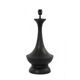 Elegant Black Wood Lamp Base - Round Design, 28x55cm