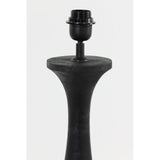 Elegant Black Wood Lamp Base - Round Design, 28x55cm