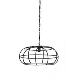 Imelda Matte Black Round Metal Pendant Lamp 53x28cm