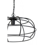 Imelda Matte Black Round Metal Pendant Lamp 53x28cm
