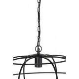 Imelda Matte Black Round Metal Pendant Lamp 53x28cm
