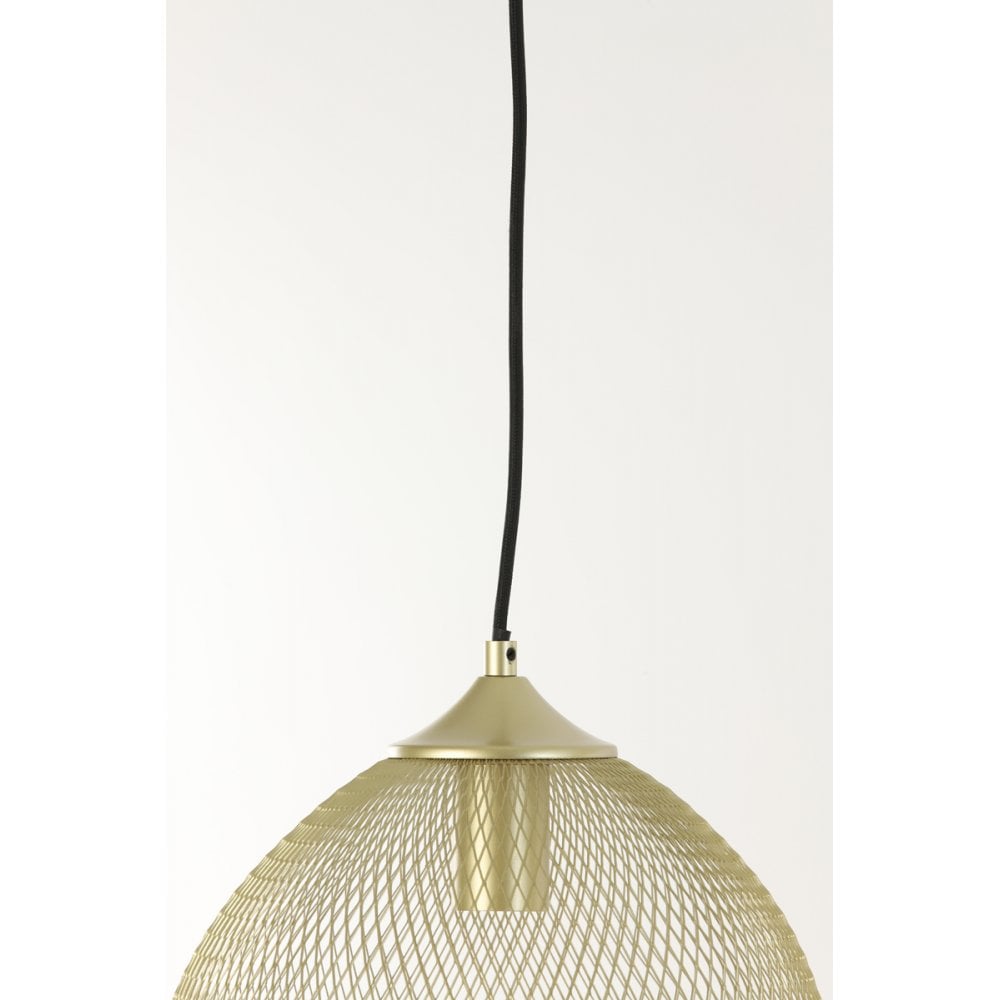 Radiant Gold Moroccan Round Metal Pendant Light 30x35cm